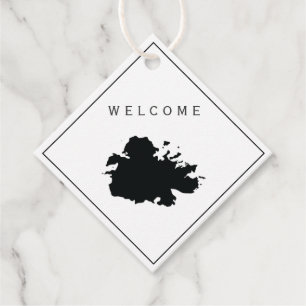 Antigua Welcome Bag Gift Label voor Wedding Weeken