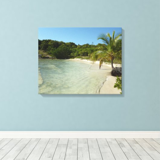 Antiguan Beach Mooi tropisch landschap Canvas Afdruk (Insitu (Houten vloer))