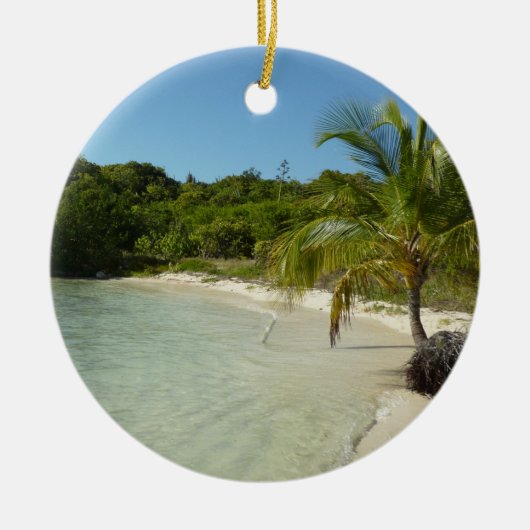 Antiguan Beach Mooi tropisch landschap Keramisch Ornament (Voorkant)