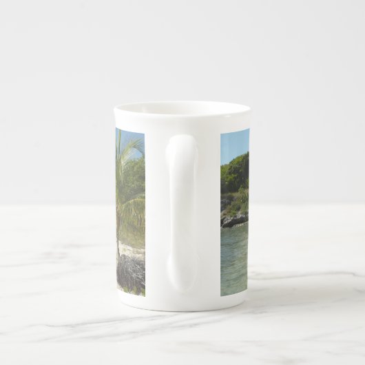 Antiguan Beach Mooi tropisch landschap Porselein Kop (Achterkant)