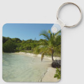 Antiguan Beach Mooi tropisch landschap Sleutelhanger (Achterkant)