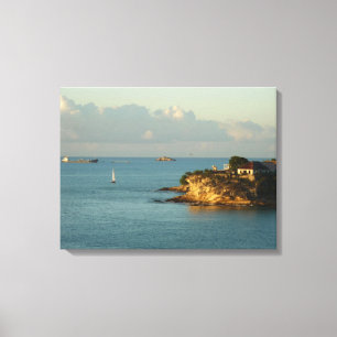 Antiguan Coast Beauful Island Seascape Canvas Afdruk