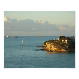 Antiguan Coast Beauful Island Seascape Foto Afdruk