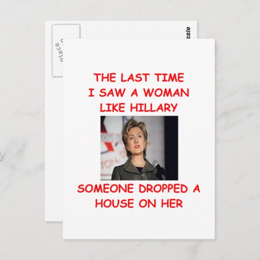antihillary clinton briefkaart (Voorkant / Achterkant)