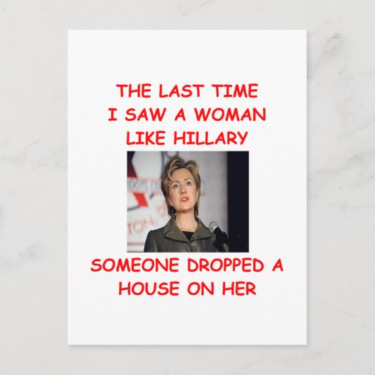 antihillary clinton briefkaart (Voorkant)