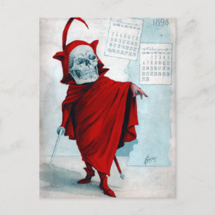Antikamnia Calendar Skeleton Devil Briefkaart