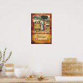 ANTIKE WIJNGAARD OOGST PARCHMENT POSTER (Keuken)