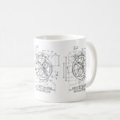 Antikythera Mechanism Drawing Coffee Mok (Voorkant rechts)