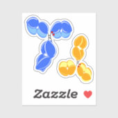 Antilichaam geneesmiddelconjugaat DAR2 blauw/geel Sticker (Vel)