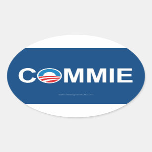 Antiobama Commie Ovale Sticker