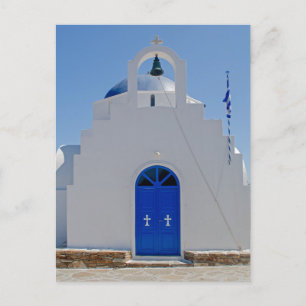 Antiparos Blauwe en Witte Kapel Briefkaart