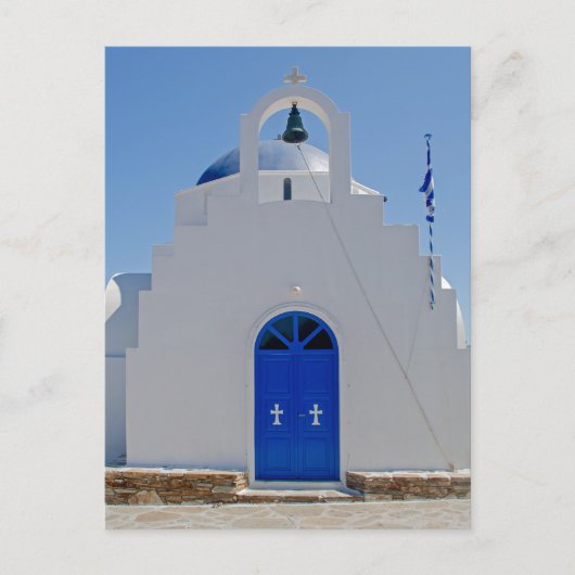 Antiparos Blue and White Chapel Briefkaart (Voorkant)