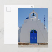 Antiparos Blue and White Chapel Briefkaart (Voorkant / Achterkant)