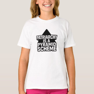 Antipatriarchale piramidespel in zwart-wit t-shirt