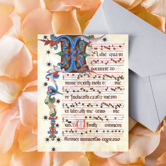 Antiphon Gregoriant Chant Medieval Manuscript Briefkaart