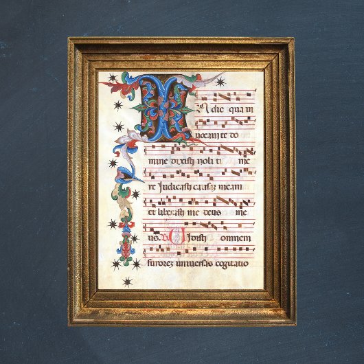 Antiphon Gregoriant Chant Medieval Manuscript Poster