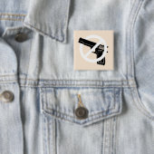 Antipistool pin vierkante button 5,1 cm (In situ)