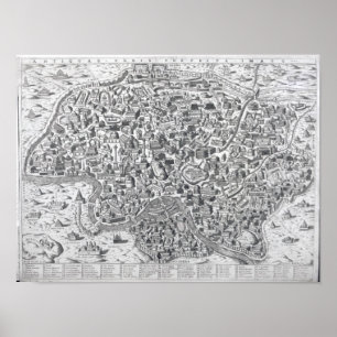 Antiquae Urbis Perfecta Imago, Map of Rome Poster