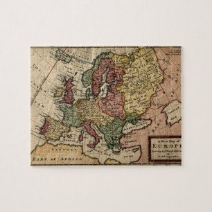 Antiquarian 1721 Map of Europe by Herman Moll Legpuzzel
