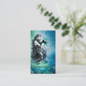 Antiquarian Mermaid Whimsical Visitekaartjes (Staand voorkant)