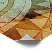 Antiquarian Print met Compass and Poppies (Hoek)