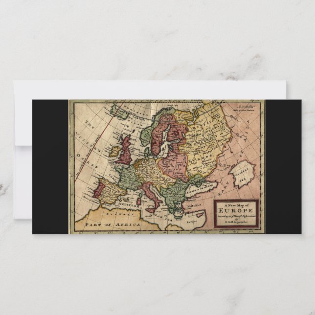 Antiquarische kaart van Europa uit 1721 door Herma (Voorkant)