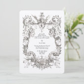 Antique 1745 Baroque Rococo Cartouche Invitation (Debout devant)