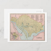 Antique 1899 Carte de Washington, DC, (Devant / Derrière)