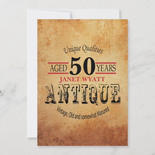 Antique 50e anniversaire Invitation (Devant)