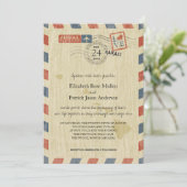 Antique Airmail Hawaii Faire-part de mariage (Debout devant)