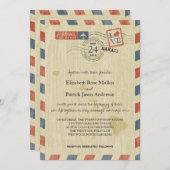 Antique Airmail Hawaii Faire-part de mariage (Devant / Derrière)