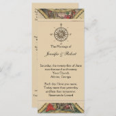 Antique Antique Vieux Monde Programme de mariage (Devant / Derrière)