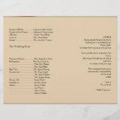 Antique Antique Vieux Monde Programme de mariage (Dos)