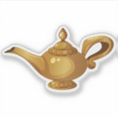 Antique Arabian Qindil Magic Lamp Sticker - Golden (Voorkant)