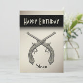 Antique Armes Anniversaire Fête Invitation (Debout devant)