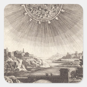 Antique Astronomische Lucht met Zon van Allain Mal Vierkante Sticker