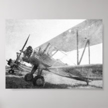 Antique avion Biplanes B&W Poster Imprimer
