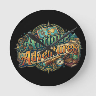 Antique Avonturen – Grafisch T-Shirt voor Vintage Ronde Klok
