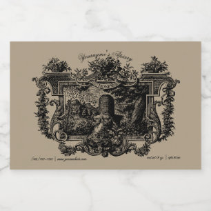 Antique Beehive Baroque Miel Étiquette Modèle