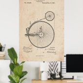 Antique Bicyclette Brevet Imprimer Poster (Bureau à domicile)