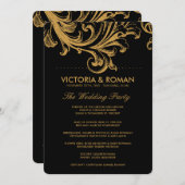 Antique Black and Gold Floral Wedding Programmes (Devant / Derrière)