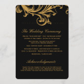 Antique Black and Gold Floral Wedding Programmes (Dos)