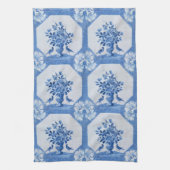 Antique Bleu Oiseaux Delft Floral Serviettes de cu (Vertical)
