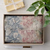 Antique Blue and Pink Hydrangea Ephemera Script  Tissuepapier (Geschenk)