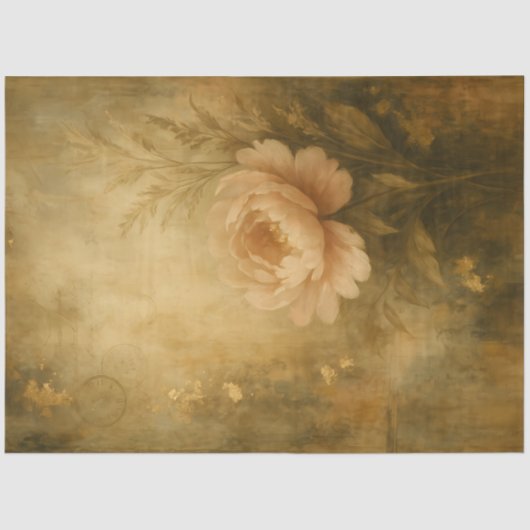 Antique Blush Peony – Floral Background Decoupage Tissuepapier (Voorkant)