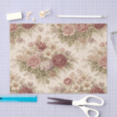Antique Blush Rose Garden Pattern Tissuepapier (Craft)