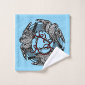 Antique Bookplate Trois Hawks William de Morgan (Gant de toilette)