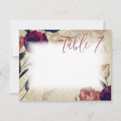 Antique Bourgogne Beige Rose Numéro de table (Devant)