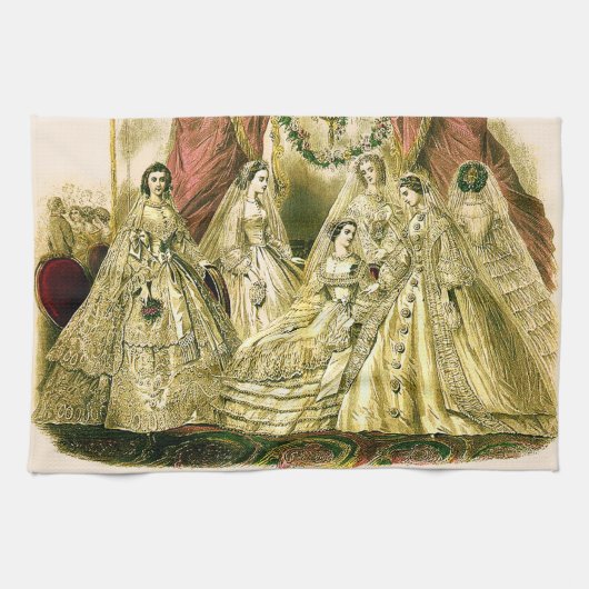 Antique Bride Vintage Wedding Theedoek (Horizontaal)