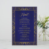 Antique cadre géométrique or Royal Blue Menu (Debout devant)